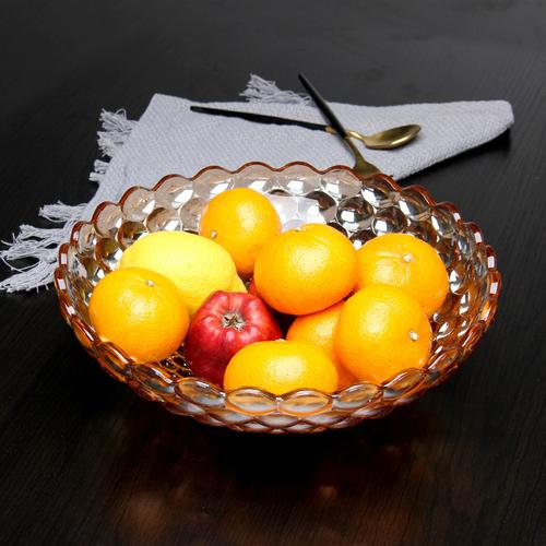 欧式创意水果盘家用客厅玻璃糖果干果零食盘现代网红茶几水晶果斗